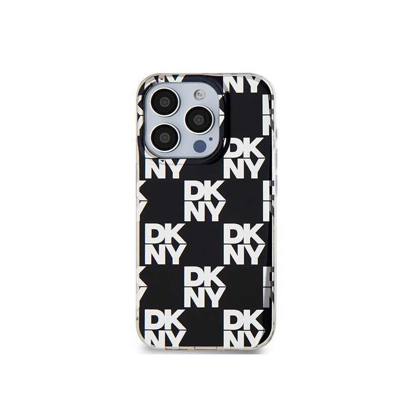 Husa iPhone 15 Pro DKNY IML Checkered Mono Pattern, negru, DKHCP15LHDLCEK