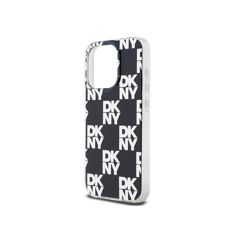 Husa iPhone 15 Pro DKNY IML Checkered Mono Pattern, negru, DKHCP15LHDLCEK