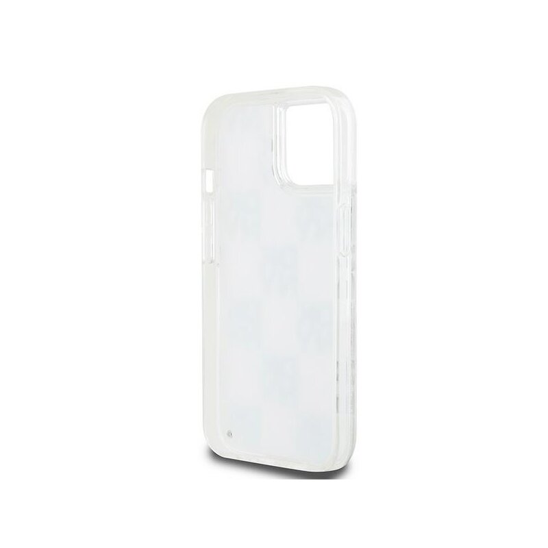 Husa iPhone 15 DKNY Hardcase Liquid Glitter Multilogo, alb, DKHCP15SLCPEPT