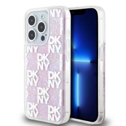 Husa iPhone 15 Pro DKNY Hardcase Liquid Glitter Multilogo, roz, DKHCP15LLCPEPP