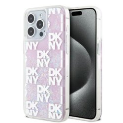 Husa iPhone 15 Pro Max DKNY Hardcase Liquid Glitter Multilogo, roz, DKHCP15XLCPEPP