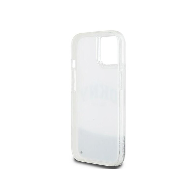 Husa iPhone 15 DKNY Hardcase Liquid Glitter Big Logo, alb, DKHCP15SLBNAET