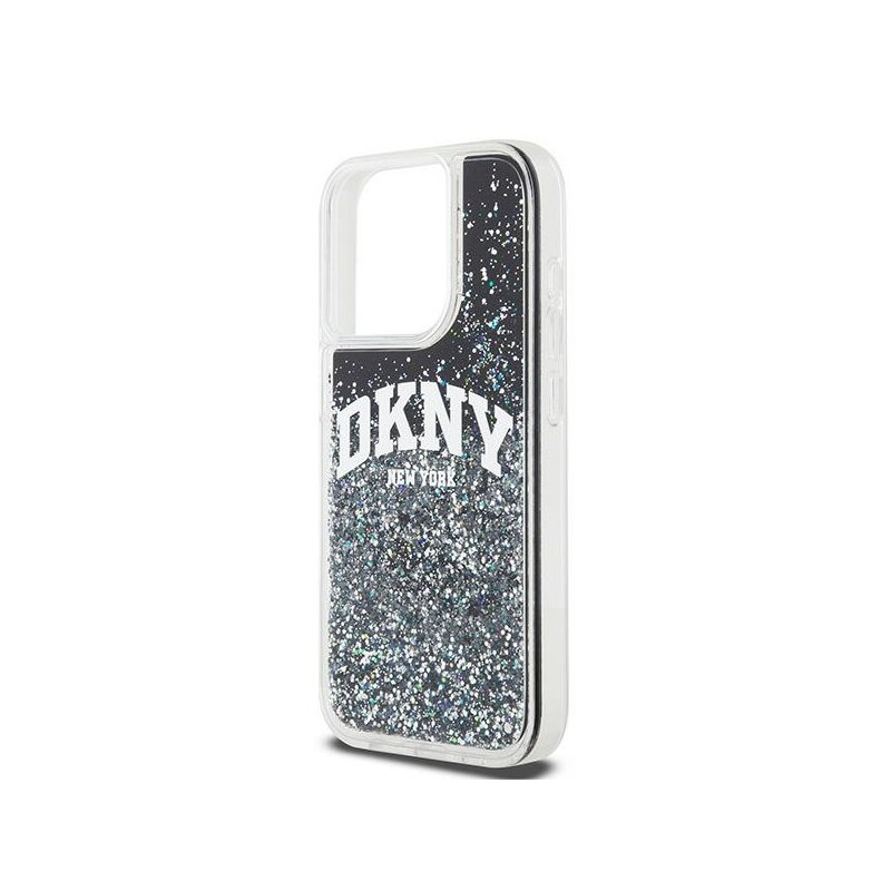 Husa iPhone 15 Pro DKNY Hardcase Liquid Glitter Big Logo, negru, DKHCP15LLBNAEK