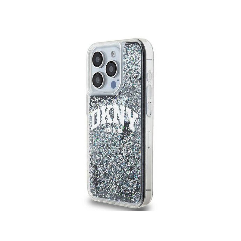 Husa iPhone 15 Pro DKNY Hardcase Liquid Glitter Big Logo, negru, DKHCP15LLBNAEK