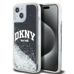 Husa iPhone 15 DKNY Hardcase Liquid Glitter Big Logo, negru, DKHCP15SLBNAEK