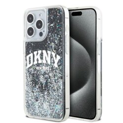 Husa iPhone 15 Pro Max DKNY Hardcase Liquid Glitter Big Logo, negru, DKHCP15XLBNAEK