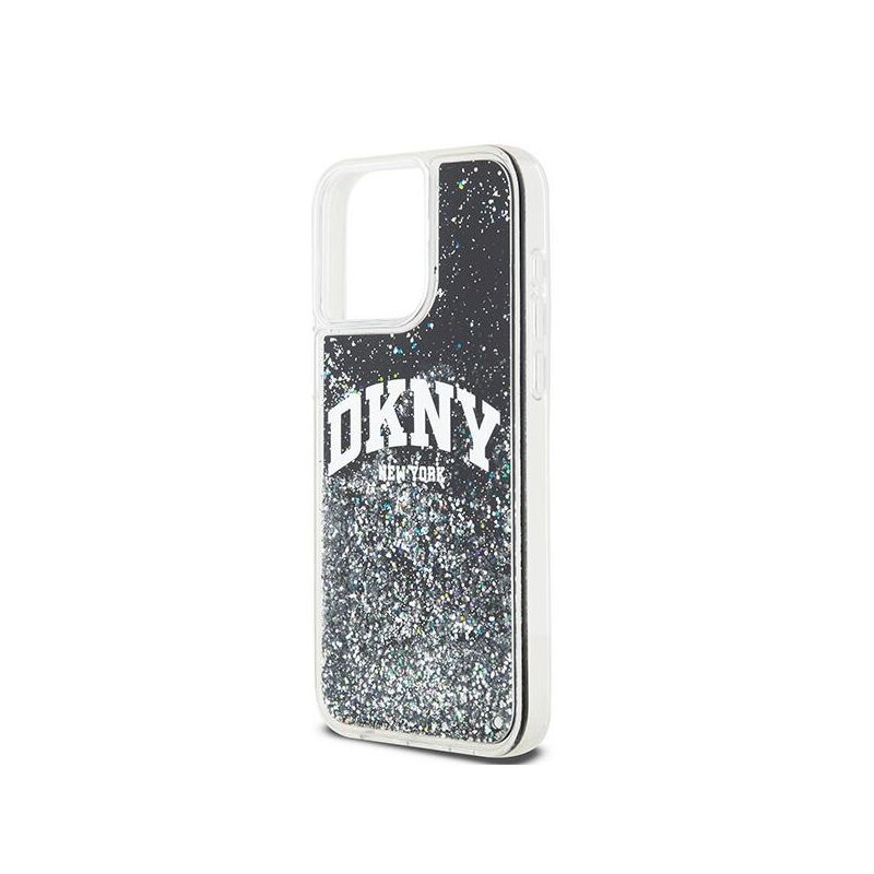 Husa iPhone 15 Pro Max DKNY Hardcase Liquid Glitter Big Logo, negru, DKHCP15XLBNAEK