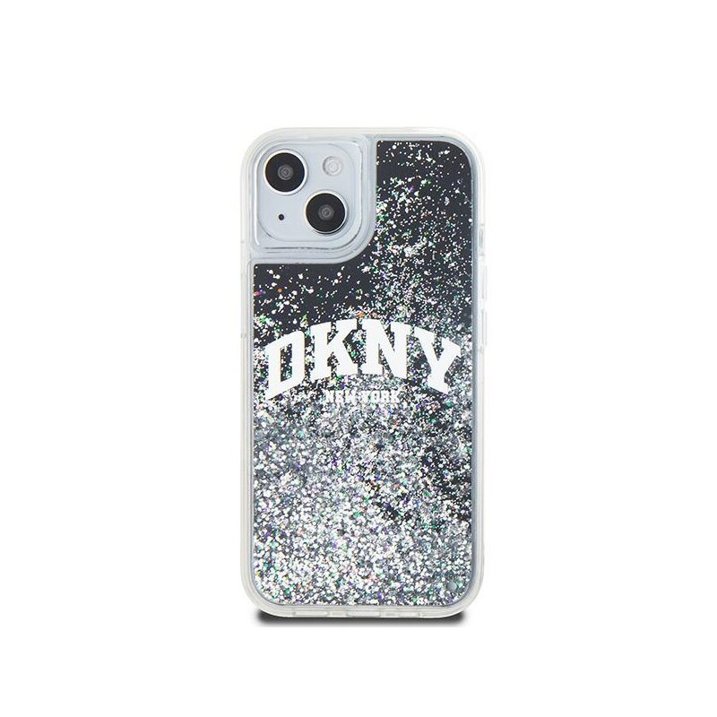 Husa iPhone 15 Plus DKNY Hardcase Liquid Glitter Big Logo, negru, DKHCP15MLBNAEK