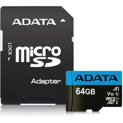 Card memorie 64GB Micro SDXC Adata, Clasa 10, AUSDX64GUICL10A1-RA1