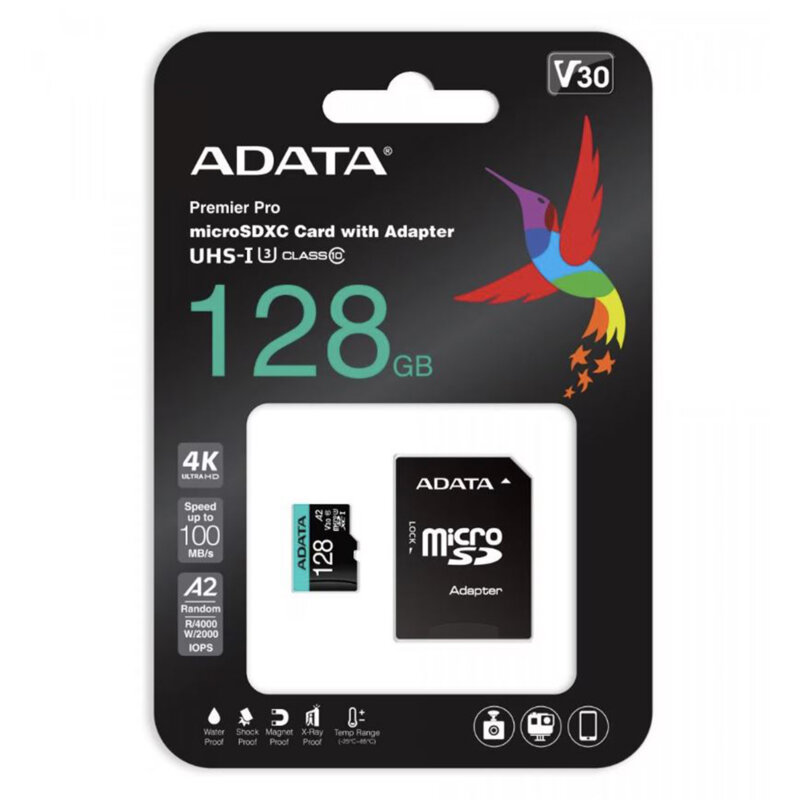 Card memorie 128GB Micro SDXC Adata, AUSDX128GUI3V30SA2-RA1