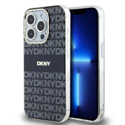 Husa iPhone 15 Pro Max DKNY IML Mono & Stripe MagSafe (DKHMP15XHRHSEK), negru