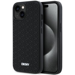 Husa iPhone 15 Plus DKNY Hardcase 3D Rubber Repeat Pattern, negru, DKHCP15M3DRPWK