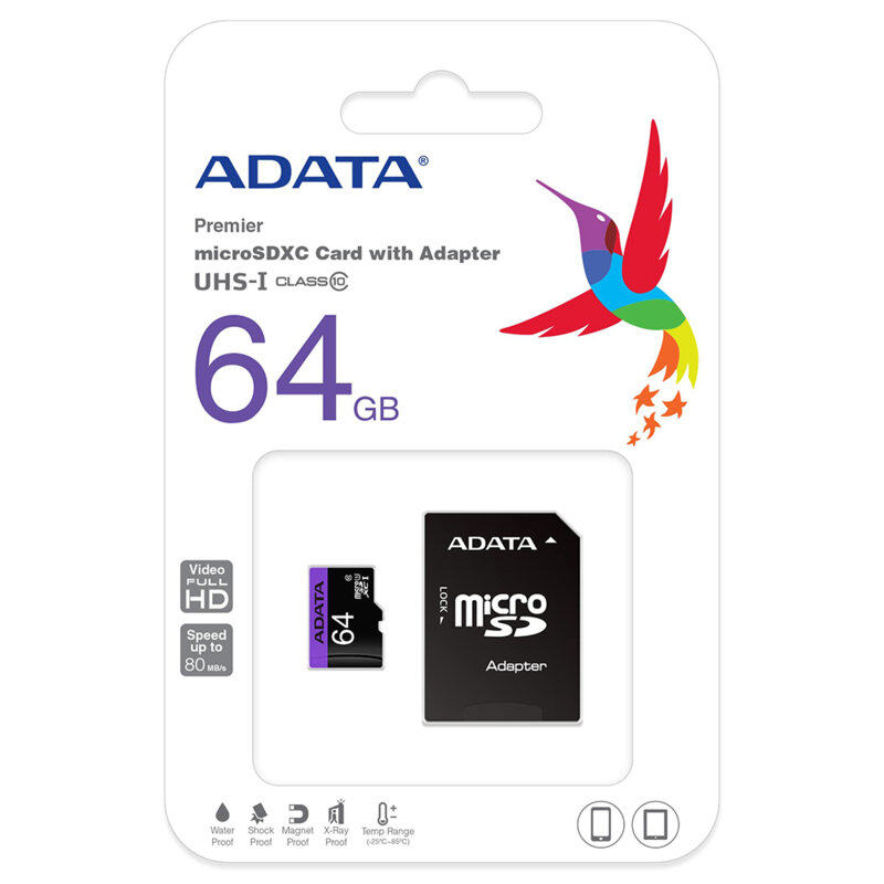 Card memorie 64GB Micro SDXC Adata, AUSDX64GUICL10-RA1