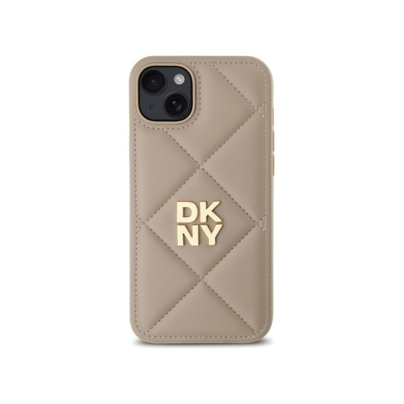 Husa piele iPhone 15 Plus DKNY Leather Quilted Stack Logo, negru, DKHCP15MPQDSLE