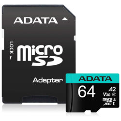 Card memorie 64GB Micro SDHC Adata 100MB/s, AUSDX64GUI3V30SA2-RA1