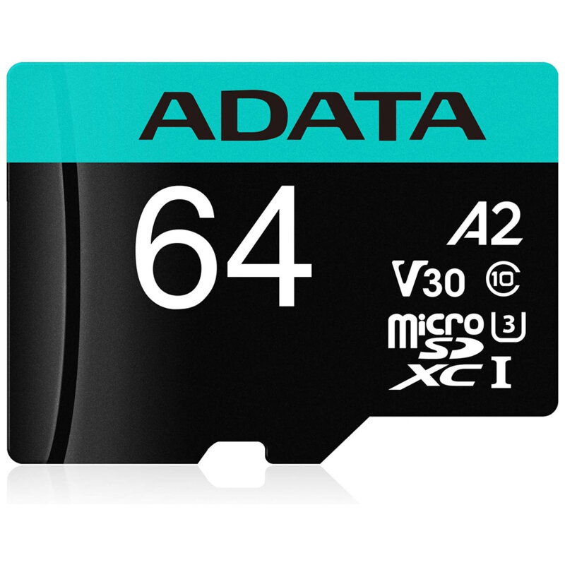 Card memorie 64GB Micro SDHC Adata 100MB/s, AUSDX64GUI3V30SA2-RA1