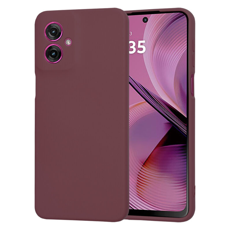 Husa silicon Motorola Moto G55 Techsuit SoftFlex, bordo
