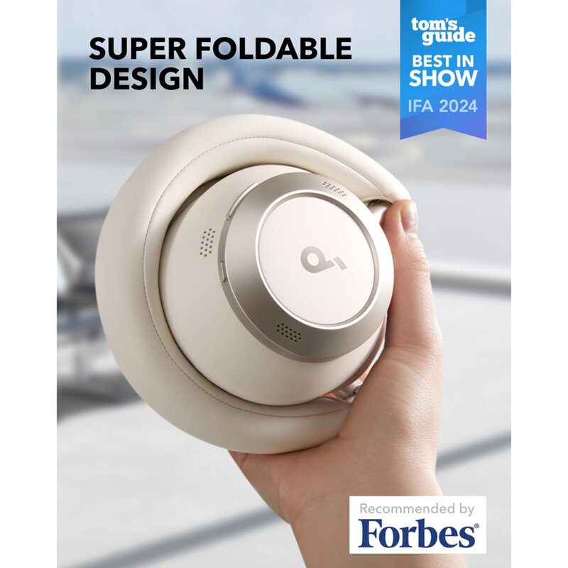 Casti cu microfon on-ear ANC Anker Space One Pro, alb