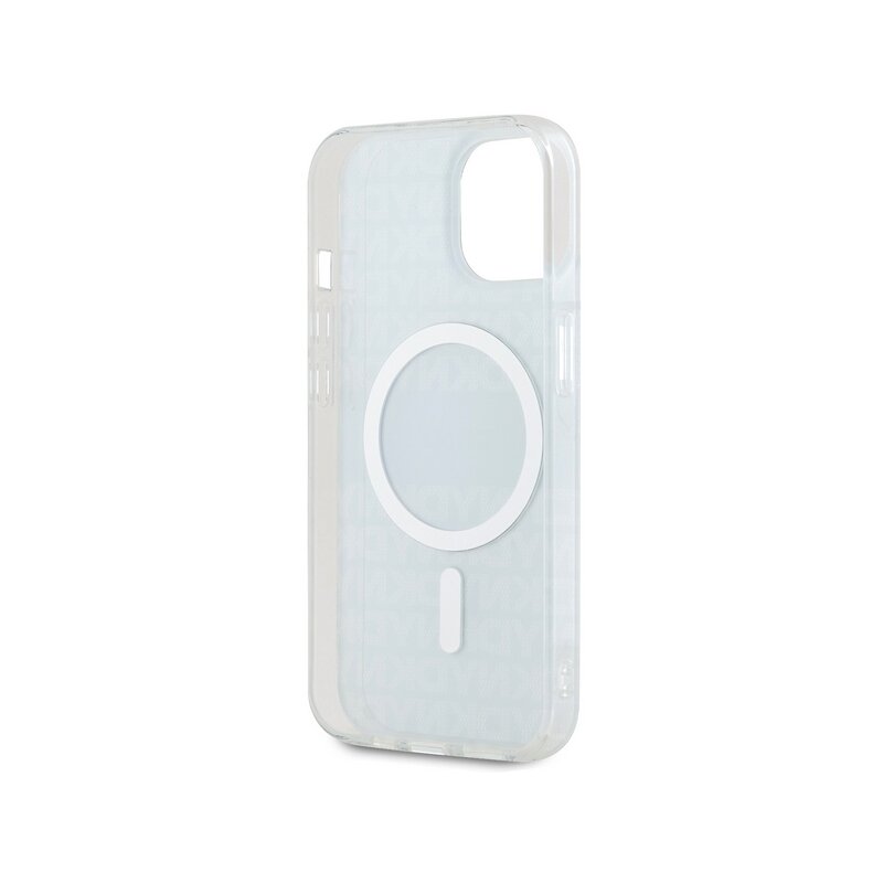 Husa iPhone 15 DKNY IML Mono & Stripe MagSafe, albastru, DKHMP15SHRHSEB
