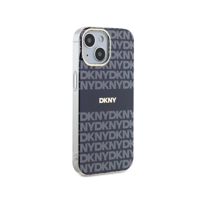 Husa iPhone 15 DKNY IML Mono & Stripe MagSafe, albastru, DKHMP15SHRHSEB