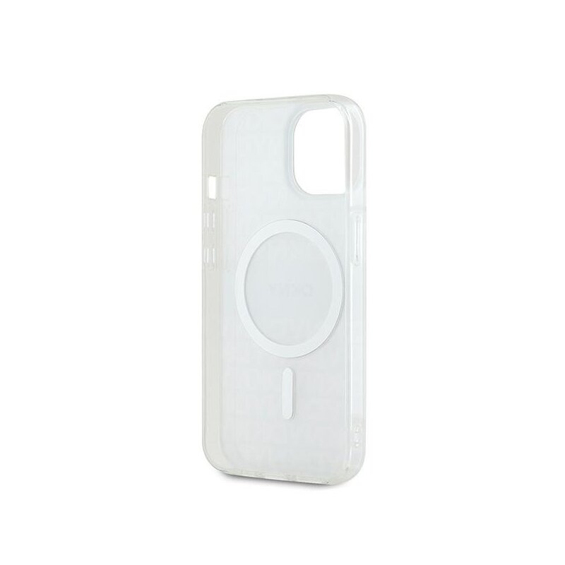 Husa iPhone 15 DKNY IML Mono & Stripe MagSafe, bej, DKHMP15SHRHSEE