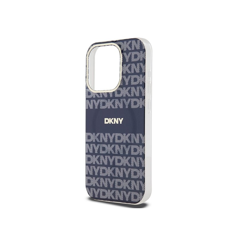 Husa iPhone 15 Pro DKNY IML Mono & Stripe MagSafe, albastru, DKHMP15LHRHSEB