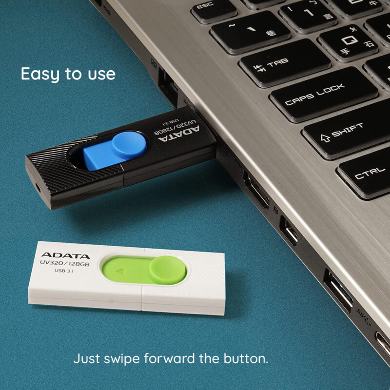 Memorie externa 32GB Adata, USB 3.1, AUV320-32G-RWHGN, alb/verde