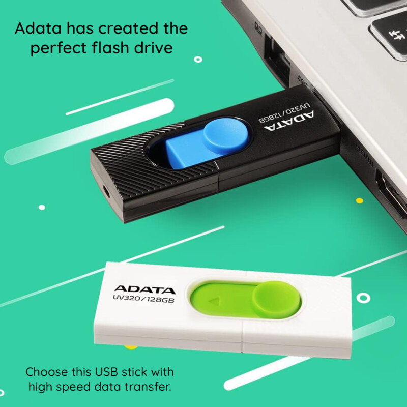 Memorie externa 32GB Adata, USB 3.1, AUV320-32G-RWHGN, alb/verde