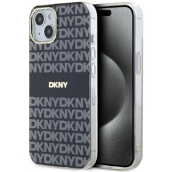 Husa iPhone 15 Plus DKNY IML Mono & Stripe MagSafe, negru, DKHMP15MHRHSEK