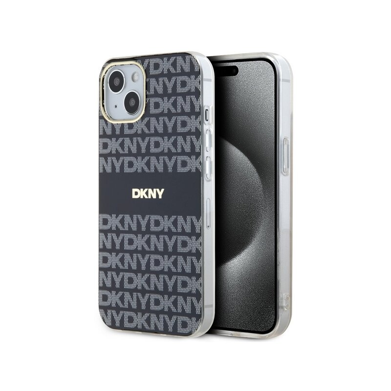 Husa iPhone 15 Plus DKNY IML Mono & Stripe MagSafe, negru, DKHMP15MHRHSEK