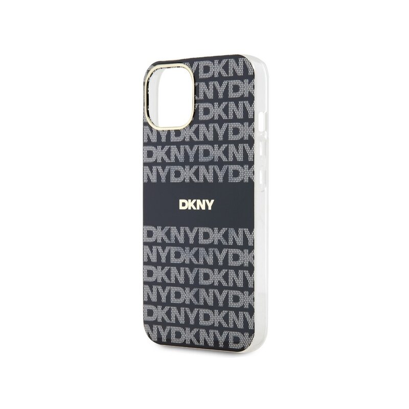 Husa iPhone 15 Plus DKNY IML Mono & Stripe MagSafe, negru, DKHMP15MHRHSEK