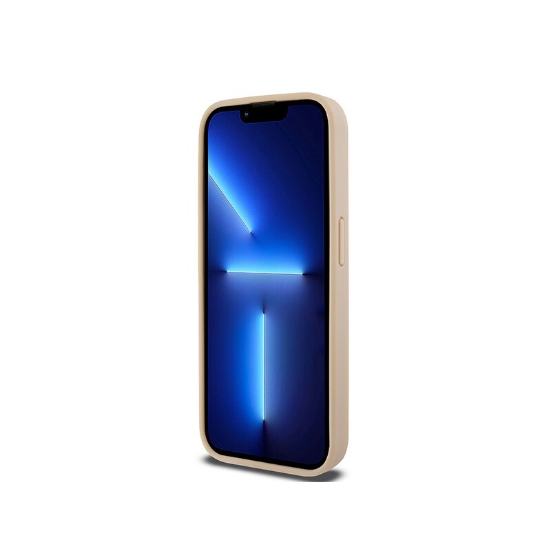 Husa piele iPhone 15 Pro DKNY Leather Checkered Mono Pattern & Printed Stripes, roz, DKHCP15LPCPTSSP