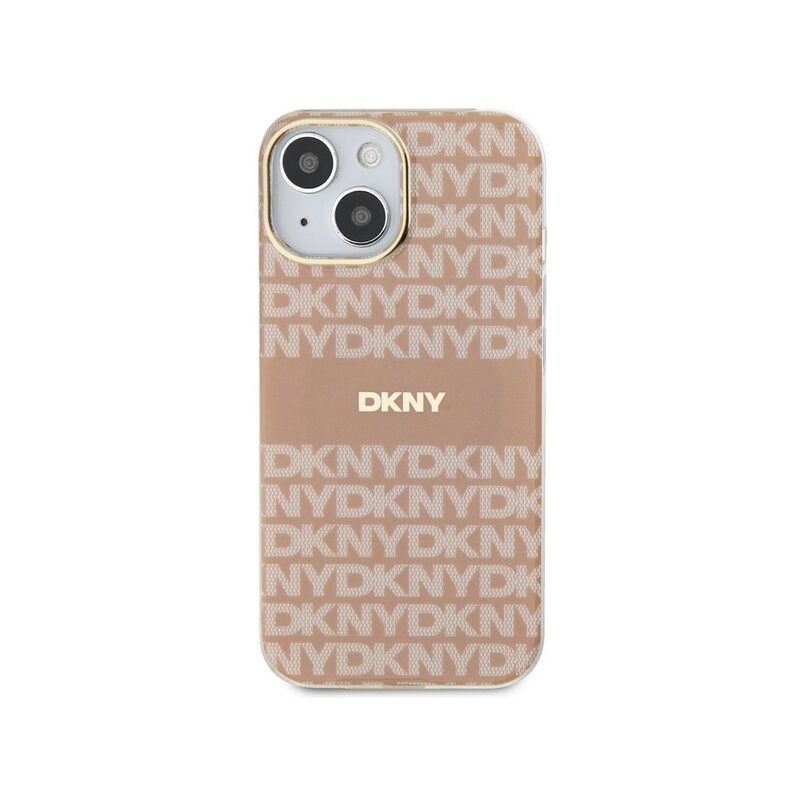 Husa iPhone 15 Plus DKNY IML Mono & Stripe MagSafe, roz, DKHMP15MHRHSEP