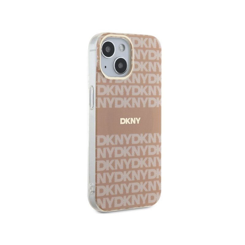 Husa iPhone 15 Plus DKNY IML Mono & Stripe MagSafe, roz, DKHMP15MHRHSEP