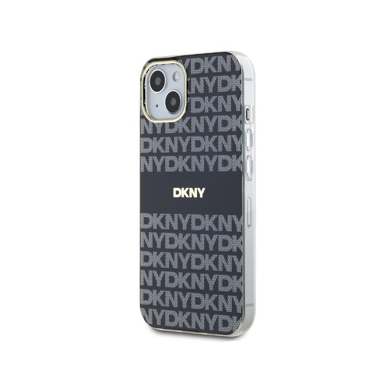 Husa iPhone 15 DKNY IML Mono & Stripe MagSafe, negru, DKHMP15SHRHSEK