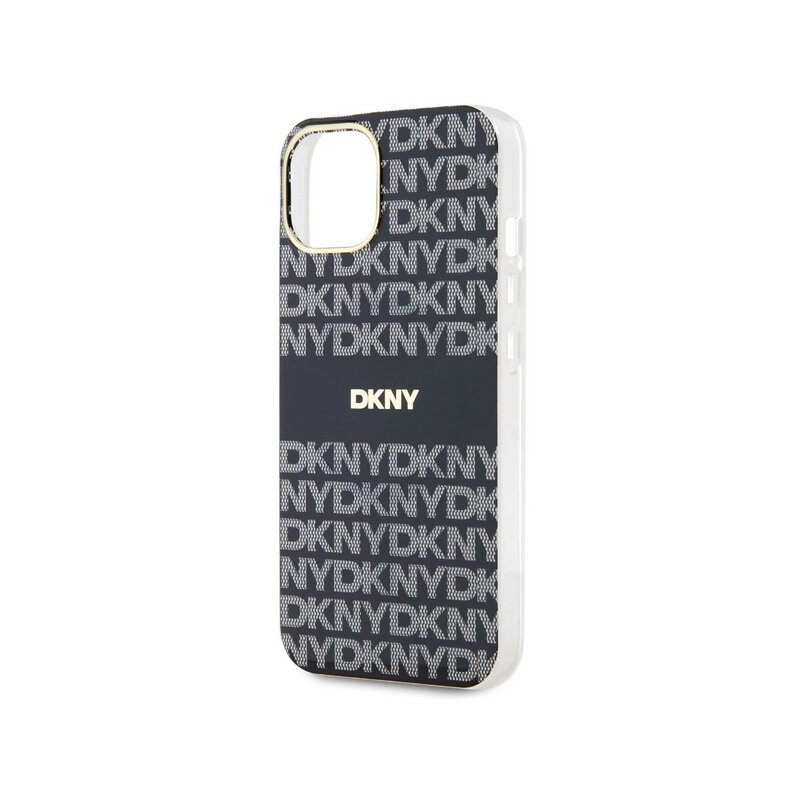 Husa iPhone 15 DKNY IML Mono & Stripe MagSafe, negru, DKHMP15SHRHSEK