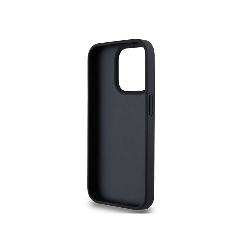 Husa piele iPhone 15 Pro DKNY Leather Checkered Mono Pattern & Printed Stripes, negru, DKHCP15LPCPTSSK