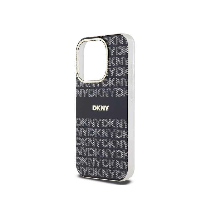 Husa iPhone 15 Pro DKNY IML Mono & Stripe MagSafe, negru, DKHMP15LHRHSEK