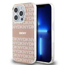 Husa iPhone 15 Pro DKNY IML Mono & Stripe MagSafe, roz, DKHMP15LHRHSEP