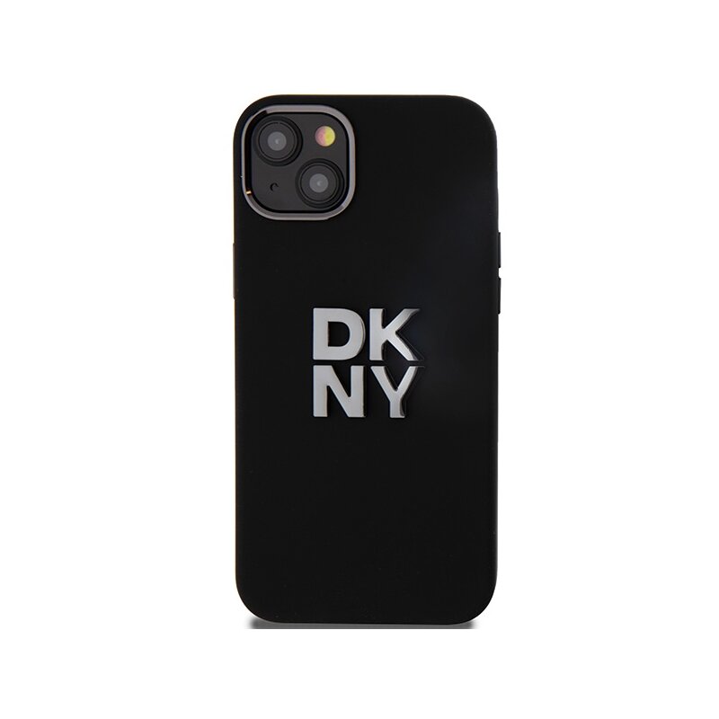 Husa iPhone 15 Plus DKNY Hardcase Liquid Silicone Metal Logo, negru, DKHCP15MSMCBSK
