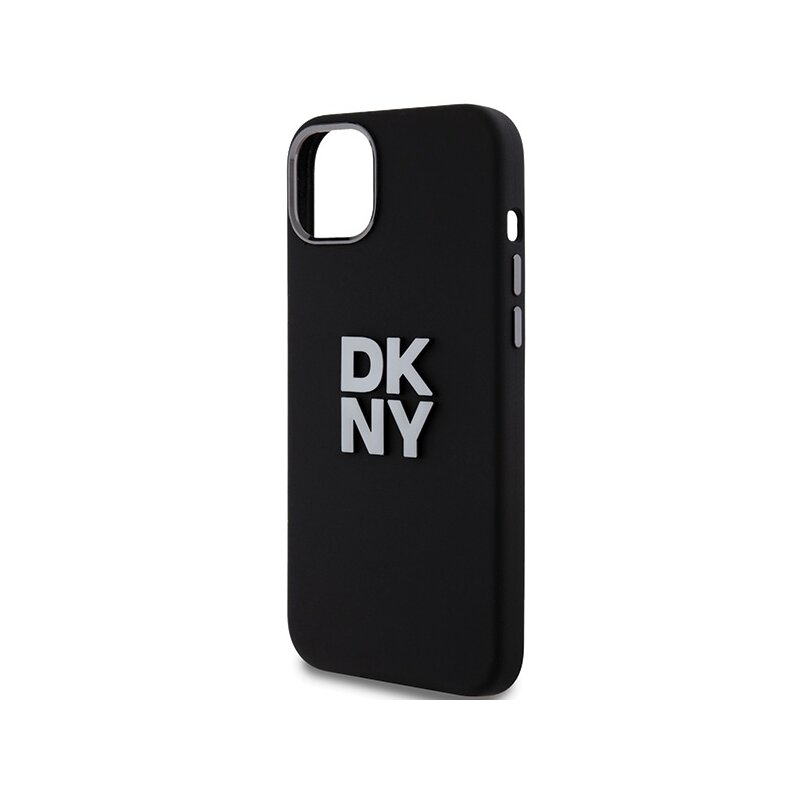 Husa iPhone 15 Plus DKNY Hardcase Liquid Silicone Metal Logo, negru, DKHCP15MSMCBSK