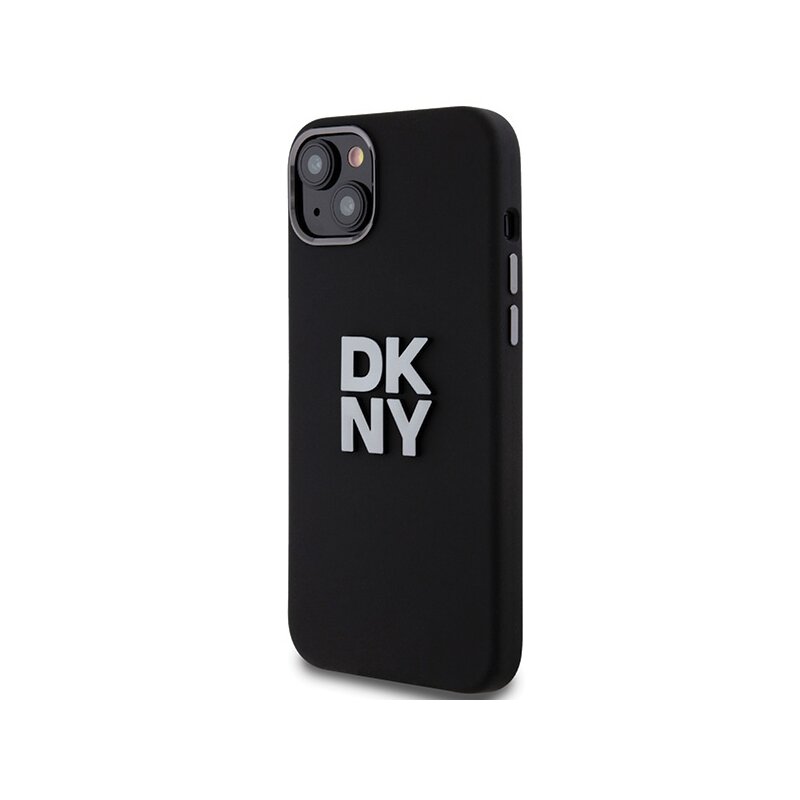 Husa iPhone 15 Plus DKNY Hardcase Liquid Silicone Metal Logo, negru, DKHCP15MSMCBSK