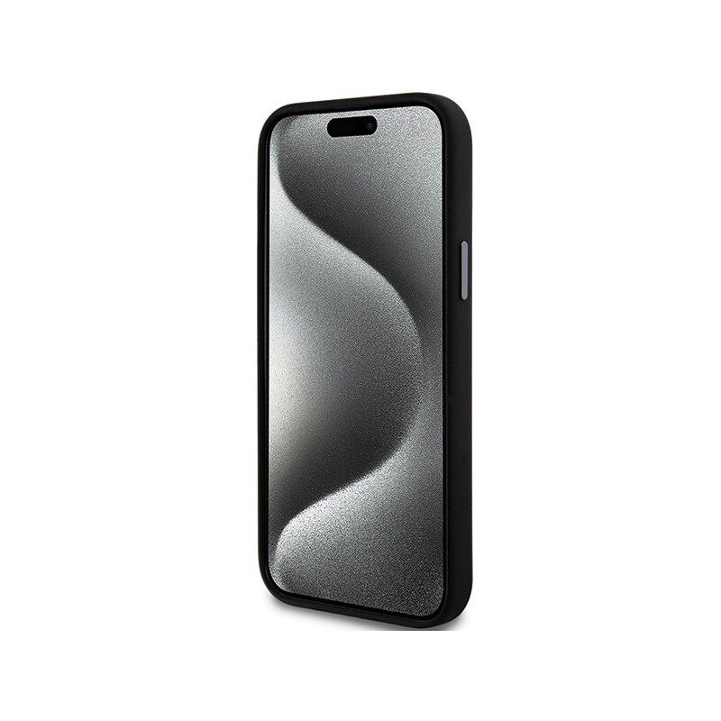 Husa iPhone 15 Plus DKNY Hardcase Liquid Silicone Metal Logo, negru, DKHCP15MSMCBSK