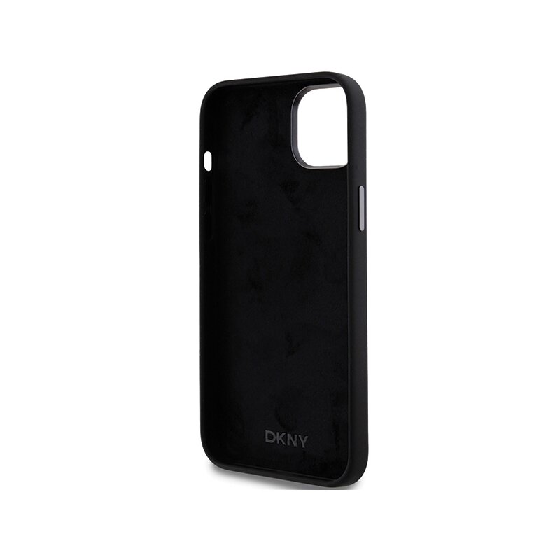 Husa iPhone 15 Plus DKNY Hardcase Liquid Silicone Metal Logo, negru, DKHCP15MSMCBSK