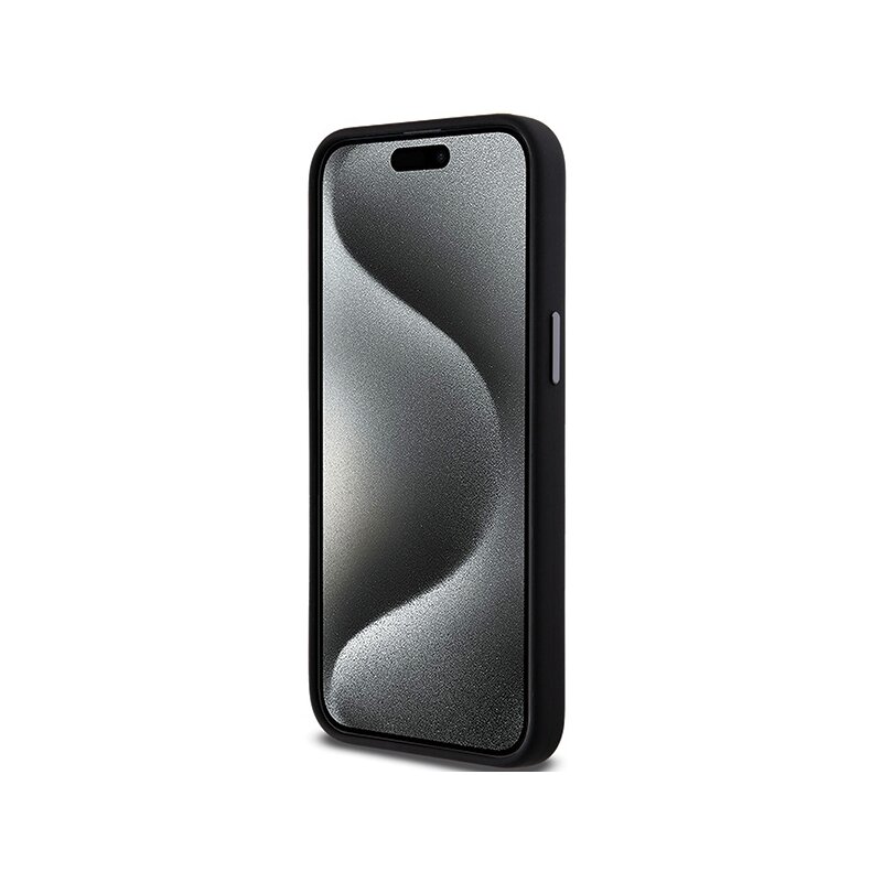 Husa iPhone 15 Pro Max DKNY Hardcase Liquid Silicone Metal Logo, negru, DKHCP15XSMCBSK