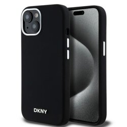 Husa iPhone 15 Plus DKNY Hardcase Liquid Silicone Small Metal Logo MagSafe, negru, DKHMP15MSMCHLK