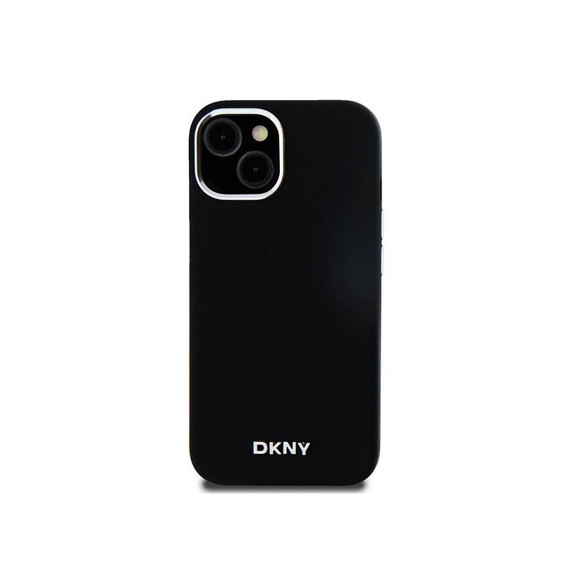 Husa iPhone 15 Plus DKNY Hardcase Liquid Silicone Small Metal Logo MagSafe, negru, DKHMP15MSMCHLK