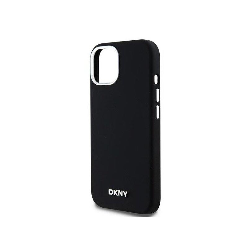 Husa iPhone 15 Plus DKNY Hardcase Liquid Silicone Small Metal Logo MagSafe, negru, DKHMP15MSMCHLK