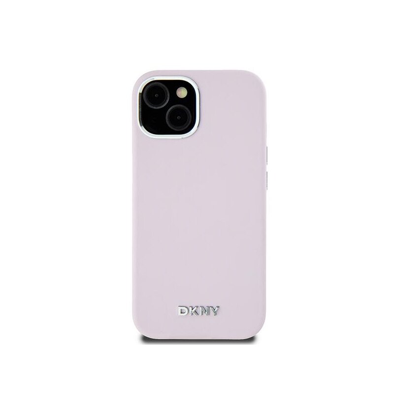 Husa iPhone 15 Plus DKNY Hardcase Liquid Silicone Small Metal Logo MagSafe, roz, DKHMP15MSMCHLP