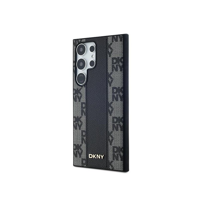 Husa piele Samsung Galaxy S24 Ultra DKNY Leather Checkered Mono Pattern MagSafe, negru, DKHMS24LPCPVSLK